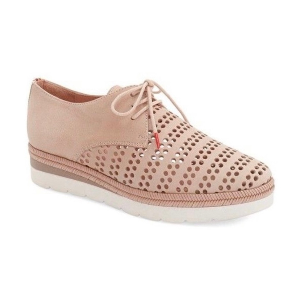 [Hispanitas] Laken Perforated Wedge Derby Light‎ Tan 37